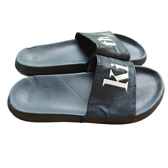 Kith Logo Slide Sandals Blue White Streetwear Slides Size 43 - Picture 2 of 4